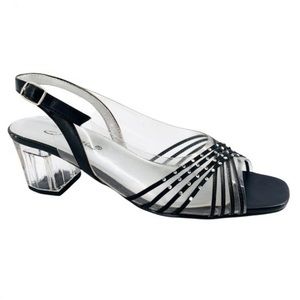 Arnie Heels 9 Clear Black Renae Jeweled